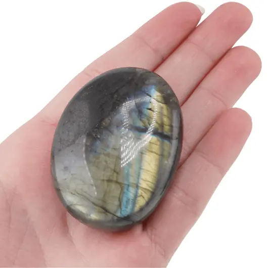 Cristal natural Labradorit oval rulat, 45-55mm, imagine 4