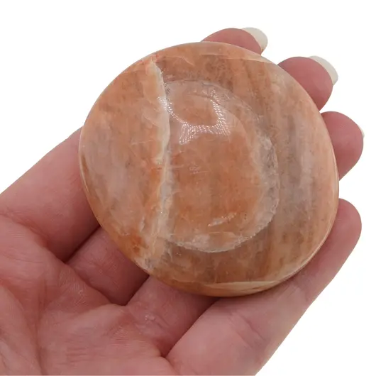 Cristal natural Piatra Lunii piersica oval rulata, 45-55mm, imagine 8