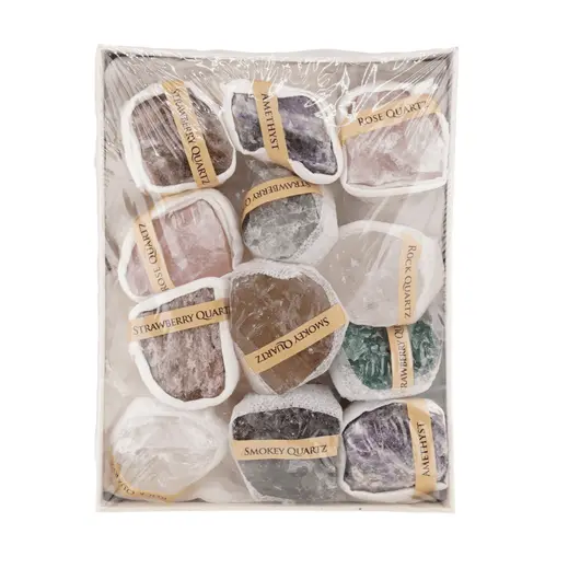 Cutie cu minerale pentru colectie, cristale brute - 700g, imagine 2