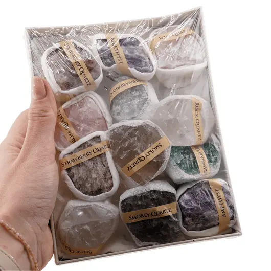 Cutie cu minerale pentru colectie, cristale brute - 700g, imagine 4