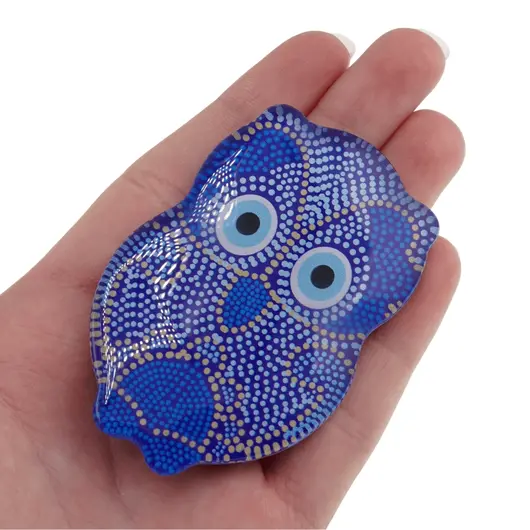 Magnet Bufnita albastra - 6,5x5cm, imagine 3