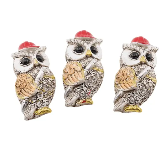 Magnet bufnita pompier din rasina, 7x4cm, imagine 2