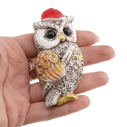 Magnet bufnita pompier din rasina, 7x4cm, imagine 3