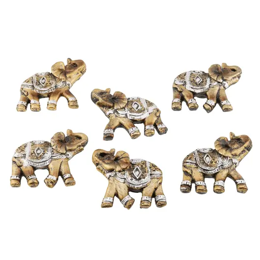 Magnet elefant din rasina - auriu, 7x6cm, imagine 2