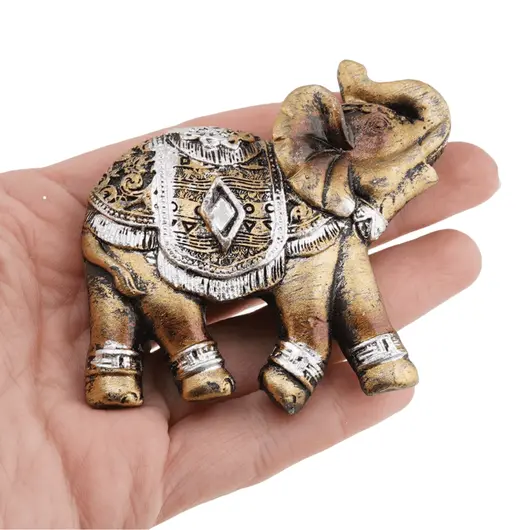 Magnet elefant din rasina - auriu, 7x6cm, imagine 3