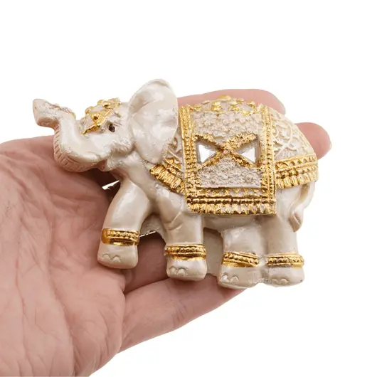 Magnet elefant din rasina - crem, 9x6cm, imagine 3
