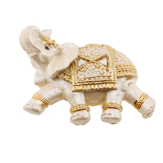 Magnet elefant din rasina - crem, 9x6cm