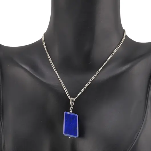 Pandantiv Lapis Lazuli fatetat, 12-20mm, imagine 3