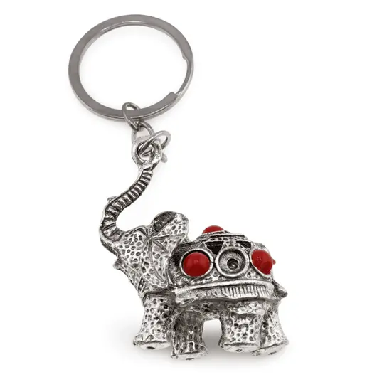 Breloc Feng Shui Amuleta cu elefant argintiu, 10cm