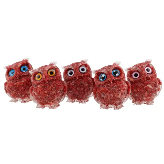 Bufnita din rasina cu spartura Coral rosu, 6cm, imagine 2