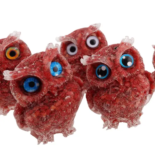 Bufnita din rasina cu spartura Coral rosu, 6cm, imagine 5