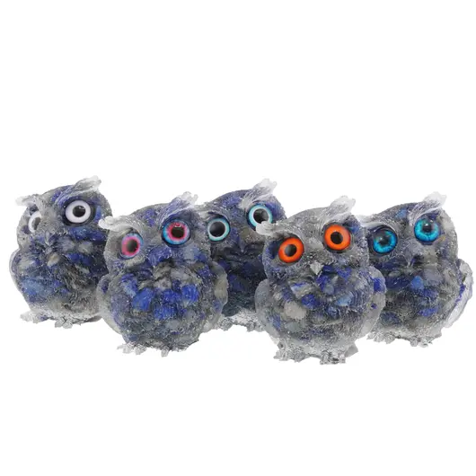 Bufnita din rasina cu spartura Lapis Lazuli, 6cm, imagine 2