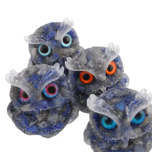 Bufnita din rasina cu spartura Lapis Lazuli, 6cm, imagine 5