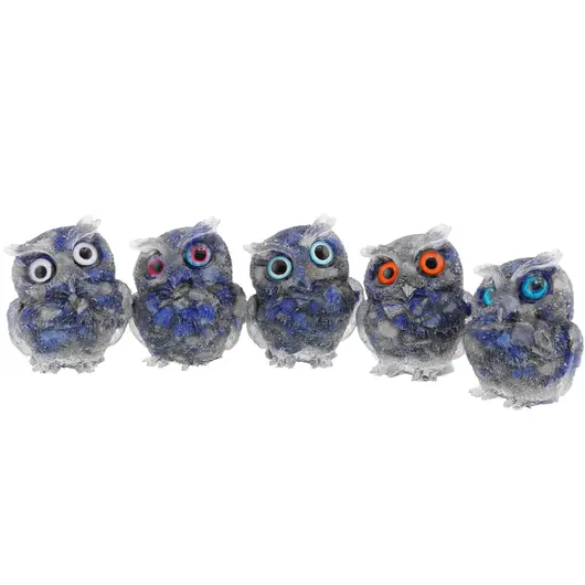 Bufnita din rasina cu spartura Lapis Lazuli, 6cm