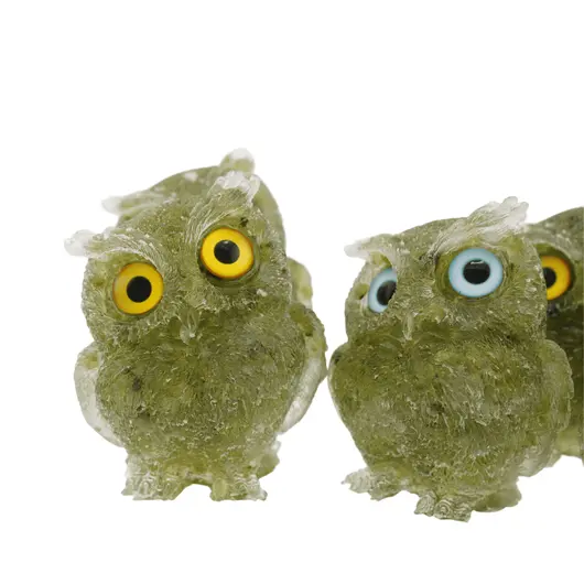 Bufnita din rasina cu spartura Peridot, 6cm, imagine 5