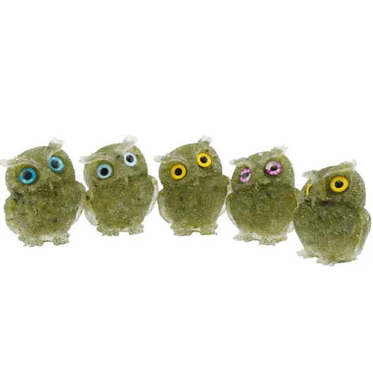 Bufnita din rasina cu spartura Peridot, 6cm