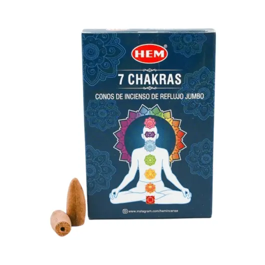 Conuri parfumate fumigatie HEM 7 Chakras backflow, 20 buc