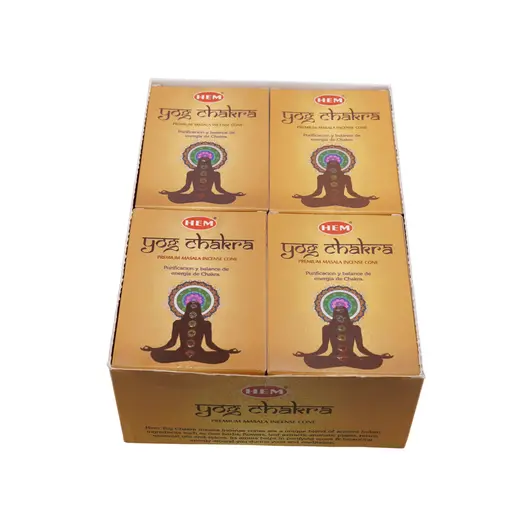 Conuri parfumate fumigatie HEM Yog Chakra Premium, 10 buc, imagine 3