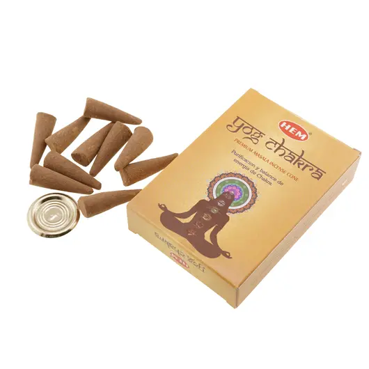 Conuri parfumate fumigatie HEM Yog Chakra Premium, 10 buc, imagine 4
