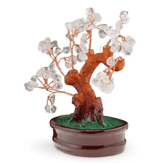 Copac in ghiveci cu pietre de Cristal de stanca - 16cm, imagine 2