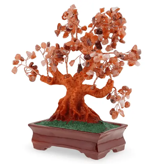 Copac in ghiveci cu pietre naturale de Carneol - 23cm, imagine 2