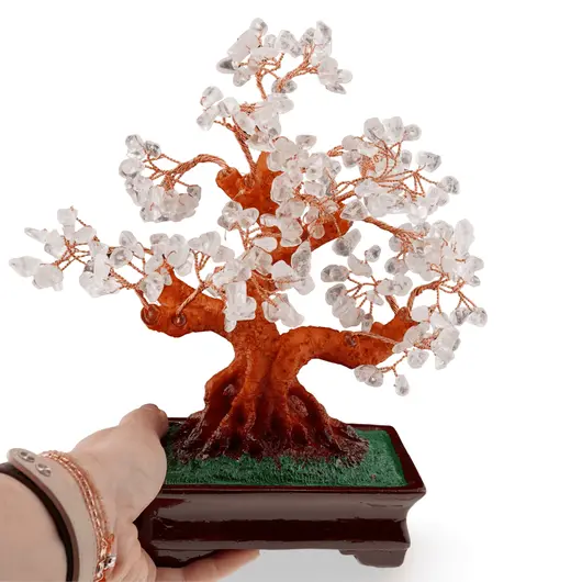 Copac in ghiveci cu pietre naturale de Cristal de stanca - 23cm, imagine 3