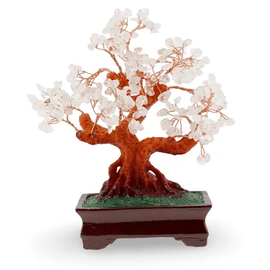 Copac in ghiveci cu pietre naturale de Cristal de stanca - 23cm