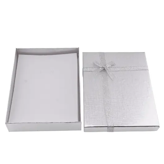 Cutie pentru cadou dreptunghiulara argintie, mare - 16x12cm, imagine 2