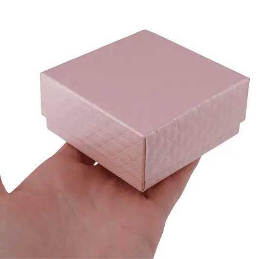 Cutie pentru cadou patrata roz, 7cm, imagine 2