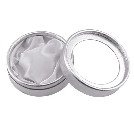 Cutie pentru cadou rotunda argintie, 85mm, imagine 3