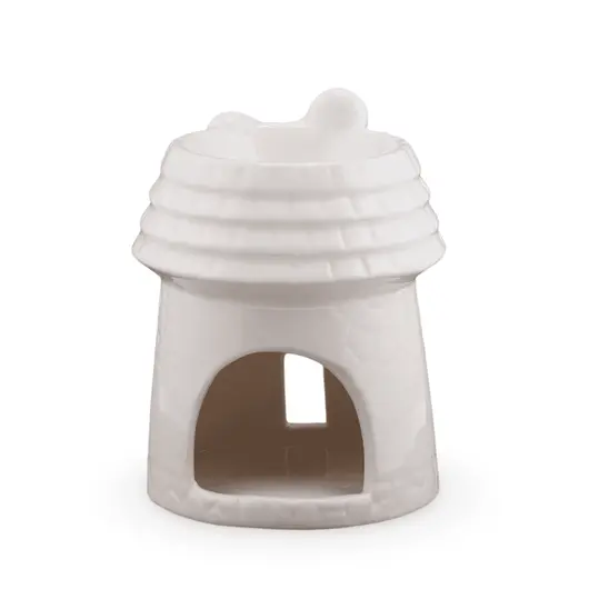 Vas aromaterapie din ceramica cu model moara, alb - 9cm, imagine 2