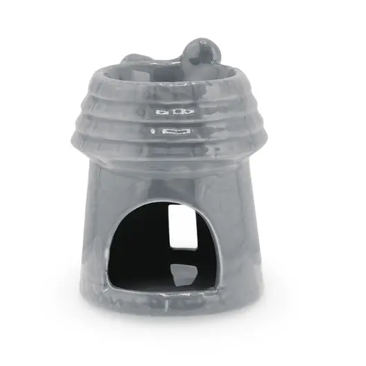 Vas aromaterapie din ceramica cu model moara, gri - 9cm, imagine 2