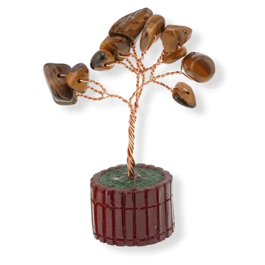 Copac in ghiveci cu pietre de ochi de tigru - 8cm, imagine 4