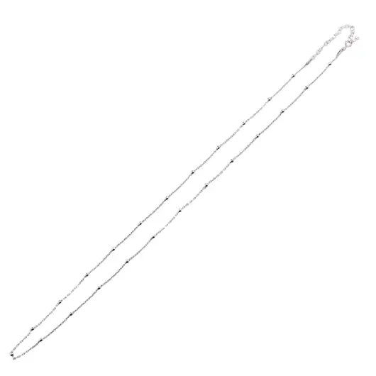 Lant argint 925 rodiat, model cu bumbi - 50-55cm, imagine 2