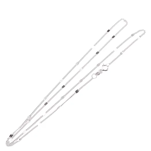Lant argint 925 rodiat, model Figaro plat - 45cm