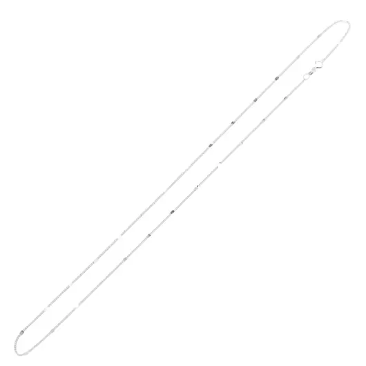 Lant argint 925 rodiat, model Figaro plat - 45cm, imagine 2