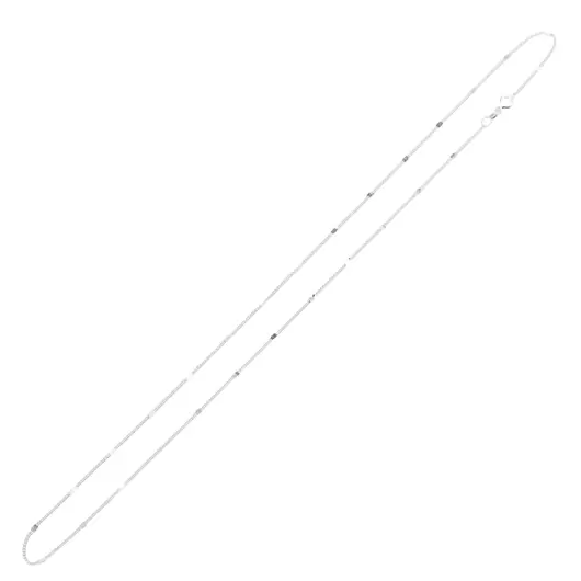 Lant argint 925 rodiat, model Figaro plat - 50cm, imagine 2
