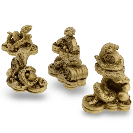 Set 6 statuete Feng Shui Serpi mici, 3-4cm, imagine 3