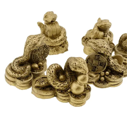 Set 6 statuete Feng Shui Serpi mici, 3-4cm, imagine 4