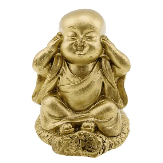 Statueta Feng Shui din rasina cu Buddha nu vede, nu aude, nu vorbeste - 6cm, imagine 2