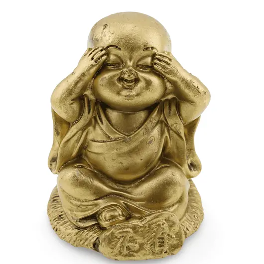 Statueta Feng Shui din rasina cu Buddha nu vede, nu aude, nu vorbeste - 6cm, imagine 4