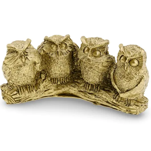 Statueta Feng Shui din rasina cu cele 4 bufnite intelepte, 12,5cm, imagine 5