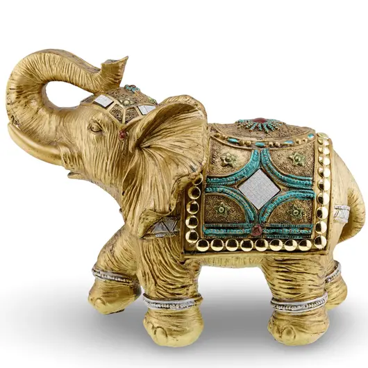 Statueta Feng Shui Elefant regal al prosperitatii cu trompa ridicata - 23cm x 32cm