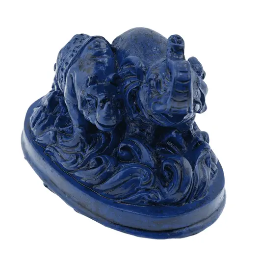 Statueta Feng Shui Elefant si Rinocer pe suport cu valuri - 6,5cm, imagine 4