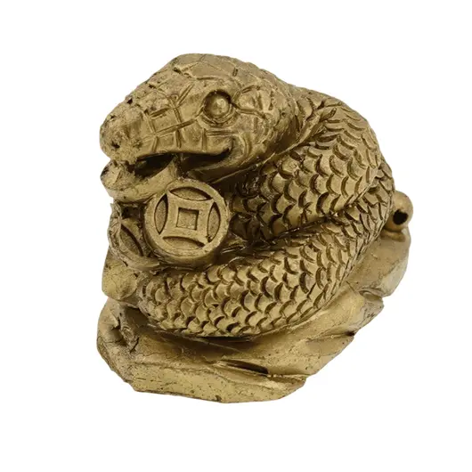 Statueta Feng Shui Sarpe cu monede chinezesti in gura, 3cm, imagine 2