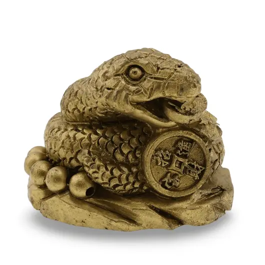 Statueta Feng Shui Sarpe cu monede chinezesti in gura, 3cm