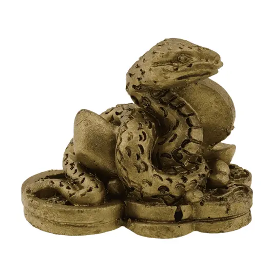 Statueta Feng Shui Sarpe incolacit pe pepita si monede chinezesti - 3,4cm, imagine 2