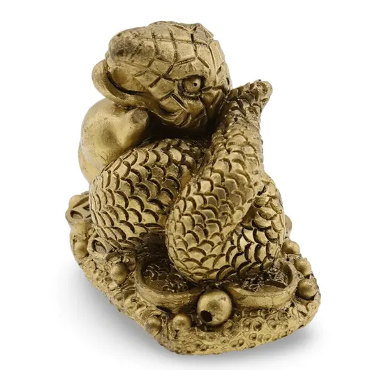 Statueta Feng Shui Sarpe rasucit pe Wu Lou si monede chinezesti - 3,8cm, imagine 2
