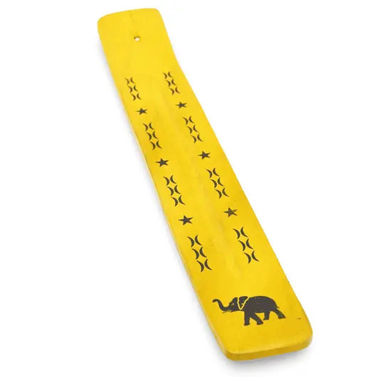 Suport ardere betisoare parfumate galben, model elefant si stelute - 25,5cm, imagine 2