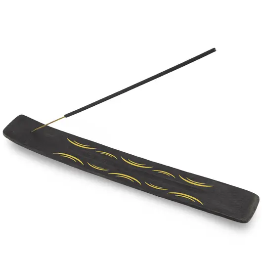 Suport ardere betisoare parfumate negru, model tribal - 25,5cm, imagine 3
